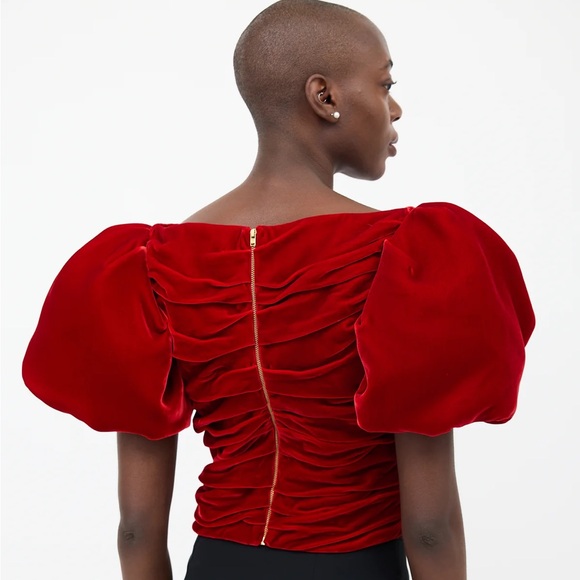 Pre-owned Khaite red velvet Kai top - Picture 4 of 4